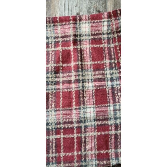 Potter's Pot Wool Blend‎ Skirt Size Large Red Plaid 17" Length Front Slit - Picture 2 of 14